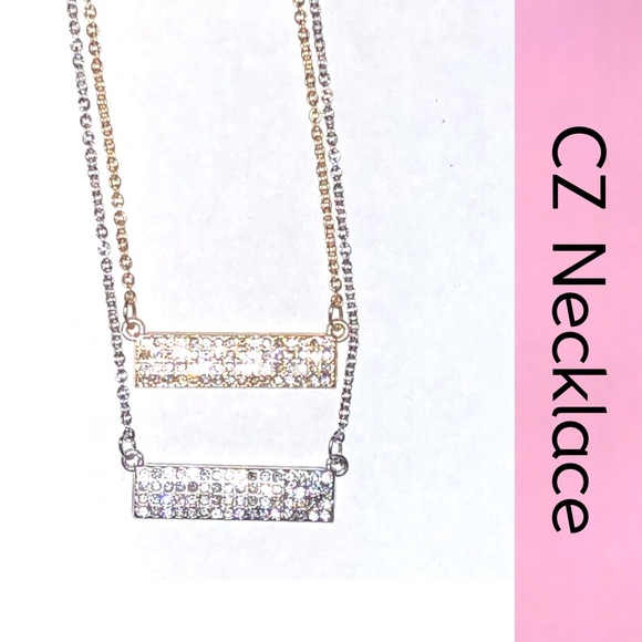 Dainty Pave’ CZ Necklace Gold - Picture 7 of 10